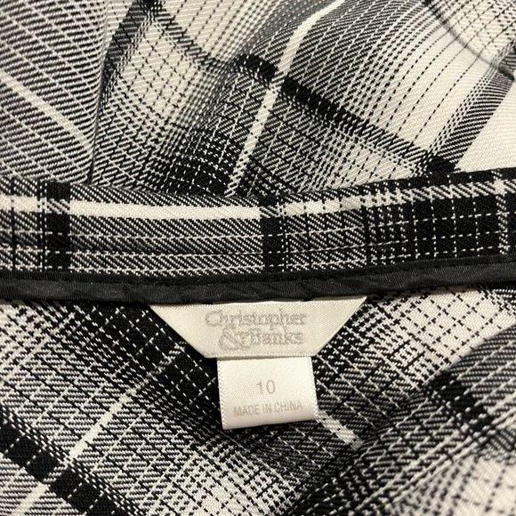 Christopher & Banks Black and White Plaid Midi Skirt Women’s Size 10 - Picture 6 of 7